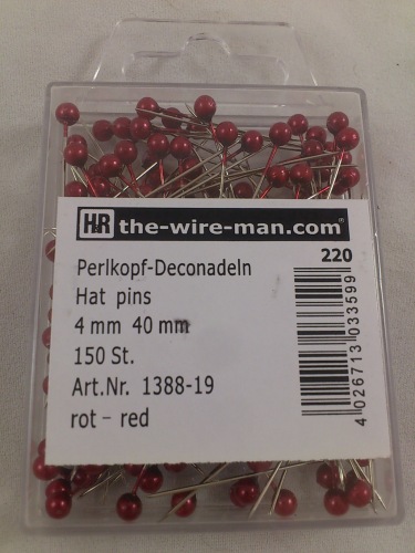 Colored pins 4 mm 150 p. red